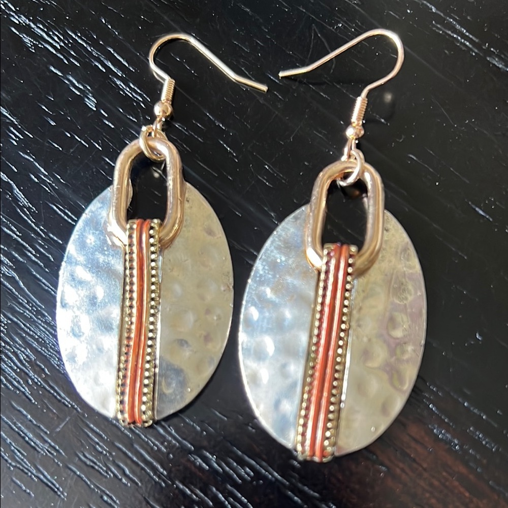 Elegant Silver and Gold Dangle Earrings-NWT
